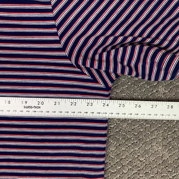 Criquet Polo Shirt Men's XL Blue Red White Stripe Striped Golf Stretch - Picture 7 of 8